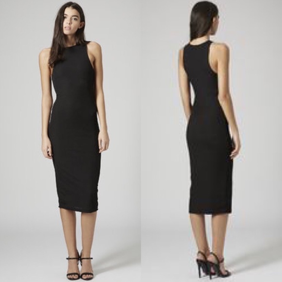 topshop black bodycon dress